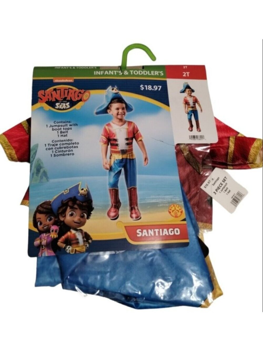 Rubies Santiago of the Seas 3 Piece Toddler Size 2T Halloween Costume